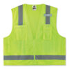 GloWear 8249Z Class 2 Economy Surveyors Zipper Vest, Polyester, 4X-Large/5X-Large, Lime