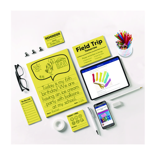 Color Paper - "Punchy Pastels" Assortment, 24 lb Bond Weight, 8.5 x 11, Lively Lemon, 200/Pack