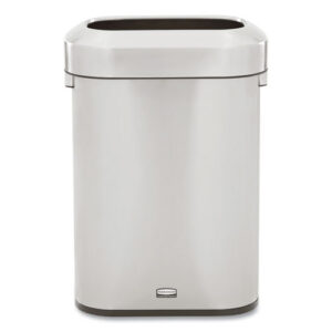 Refine Series Waste Receptacle, 15 gal, Plastic/Stainless Steel