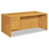10500 Series "L" Workstation Single Pedestal Desk with 3/4 Height Pedestal, 72" x 36" x 29.5", Harvest
