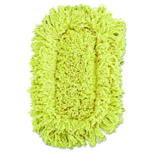 Trapper Looped-End Dust Mop Head, 12 x 5, Yellow, 12/Carton