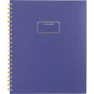 Badge Geo Weekly/Monthly Planner, 11 x 9.25, Purple/Gold Cover, 13-Month (Jan to Jan): 2025 to 2026