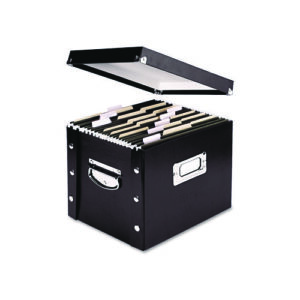 File Box, Letter Files, 11.75" x 9.75" x 9.5", Black
