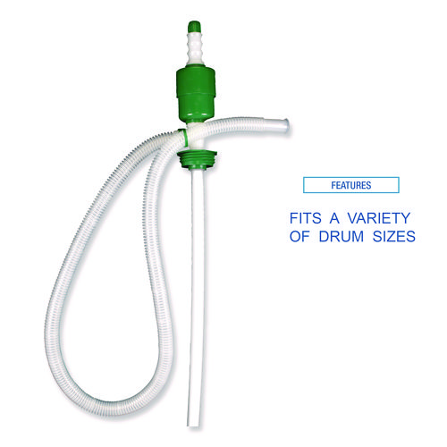 Drum Pump, 5 gpm, Plastic, 46" Tall, Clear, 25/Carton