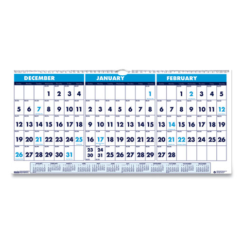 House of Doolittle 3-month Horizontal Wall Calendar