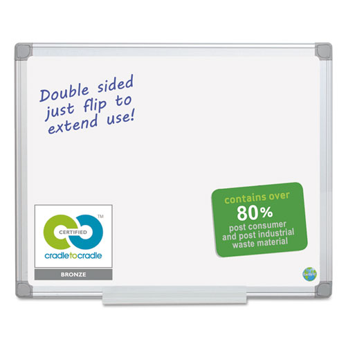 Earth Silver Easy Clean Dry Erase Boards, 36" x 24", White Surface, Satin Aluminum Frame