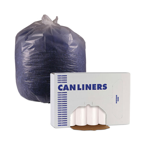 High-Density Can Liners, 10 gal, 6 mic, 24" x 23", Natural, Perforated Roll, 50 Bags/Roll, 20 Rolls/Carton