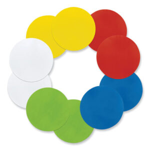 Self Stick Dry Erase Circles, 10" x 10", Assorted Surface, 10/Pack