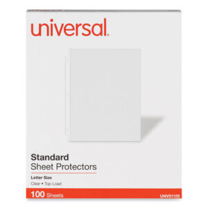 Top-Load Poly Sheet Protectors, Standard, Letter, Clear, 100/Box