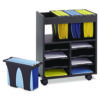 Go Cart Mobile File, Engineered Wood, 8 Shelves, 4 Bins, 14.5" x 21.5" x 26.25", Black