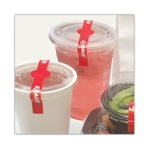 SecureIT Tamper Evident Food Container Seals, 1 x 7, Red, Paper, 250/Roll, 2 Rolls/Pack