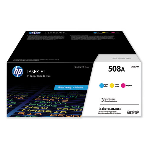 HP 508A Original Laser Toner Cartridge - Cyan, Magenta, Yellow - 3 / Each
