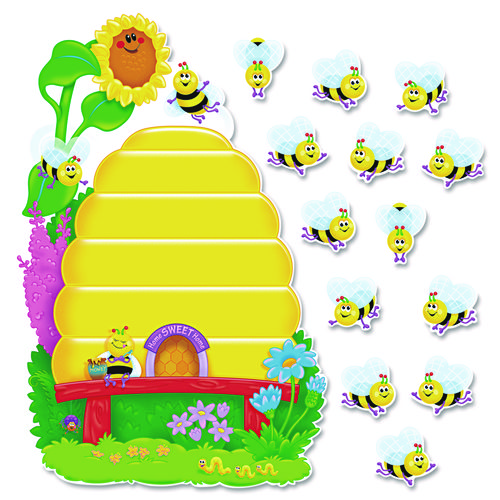Bulletin Board Sets & Trim — Busy Bees Job Chart Plus Bulletin Board Set, Busy Bees, 18.25″ x 17.5″, Assorted Colors, 37/Pack
