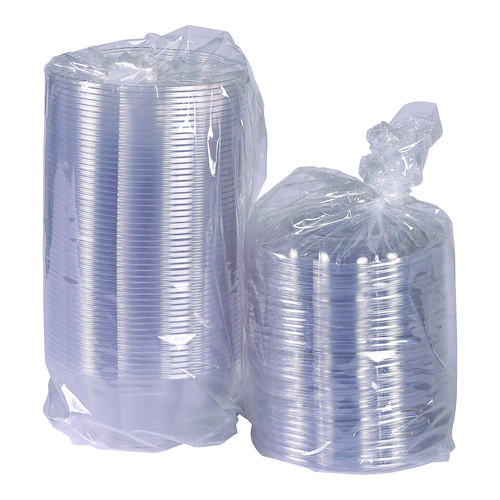 Renewable and Compostable Salad Bowls with Lids, 32 oz, Clear, Plastic, 50/Pack, 3 Packs/Carton