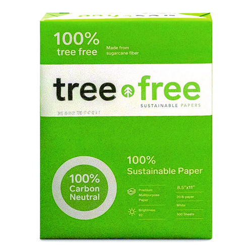 TreeFree Multipurpose Paper, 92 Bright, 20 lb Bond Weight, 8.5 x 11, White, 500 Sheets/Ream, 10 Reams/Carton