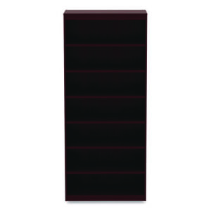 Alera Valencia Series Square Corner Bookcase, Seven-Shelf, 35.63w x 11.81d x 83.86h, Mahogany