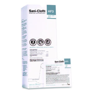 Sani-Cloth AF3 Individually Wrapped Germicidal Disposable Wipes, X-Large, 1-Ply, 11.75" x 11.5", Unscented, White, 50/Box