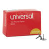 Thumb Tacks, Steel, Silver, 0.31", 100/Box