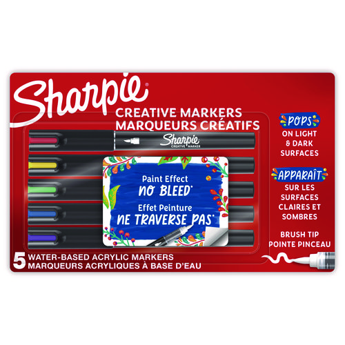 Sharpie Creative Markers, Water-Based Acrylic Markers, Brush Tip