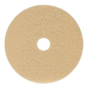 Burnishing Floor Pads, 19" Diameter, Tan, 5/Carton