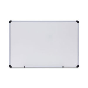 Modern Melamine Dry Erase Board with Aluminum Frame, 36" x 24", White Surface, Satin Aluminum Frame