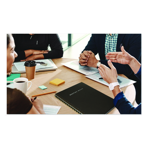 Meeting Notes Book, Space for Up to 159 Meetings, Meeting-Minutes/Notes Format, Black/Gold Cover, (80) 11 x 8.5 Sheets