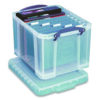 Stackable File Box, Legal Files, 14.5 x 18.5 x 12.75, Clear/Blue Accents
