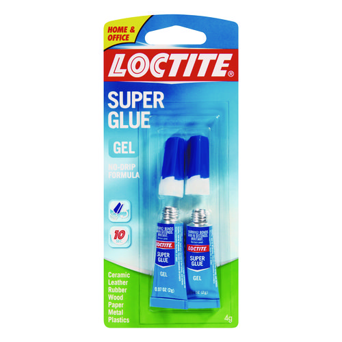 Super Glue Gel Tubes, 0.07 oz, Dries Clear, 2/Pack