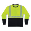 GloWear 8281BK Class 2 Long Sleeve Shirt with Black Bottom, Polyester, 5X-Large, Lime