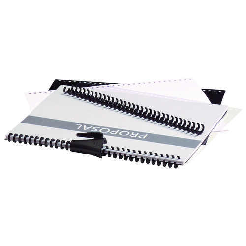 Instant Report Kit, 5/16" Capacity, Clear/Black Cover, Black Spine