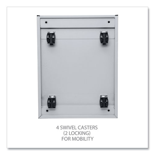 File Pedestal with Full-Length Pull, Left/Right, 3-Drawers: Box/Box/File, Legal/Letter, Light Gray, 14.96" x 19.29" x 27.75"