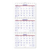 Move-A-Page Three-Month Wall Calendar, 12 x 27, White/Red/Blue Sheets, 15-Month: Dec 2024 to Feb 2026