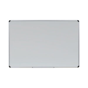 Deluxe Porcelain Magnetic Dry Erase Board, 72" x 48", White Surface, Silver/Black Aluminum Frame