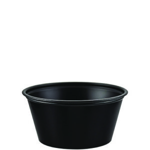 Polystyrene Portion Cups, 3.25 oz, Plastic, Black, 250/Bag, 10 Bags/Carton
