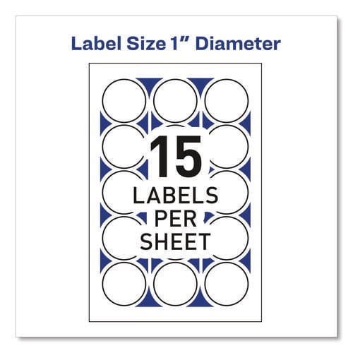 Printable Mailing Seals, 1" dia, Clear, 15/Sheet, 32 Sheets/Pack, (5248)