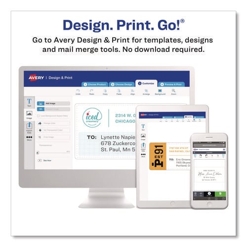 Printable Mailing Seals, 1" dia, Clear, 15/Sheet, 32 Sheets/Pack, (5248)