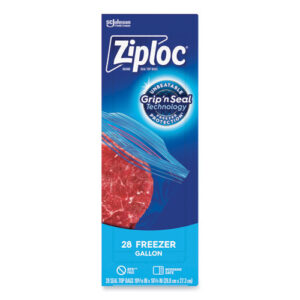 Zipper Freezer Bags, 1 gal, 9.6" x 12.1", Clear, 28 Bags/Box, 9 Boxes/Carton