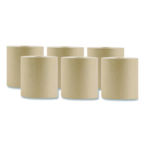 Hardwound Towel, 1-Ply, Brown, 800 ft, 6 Rolls/Carton