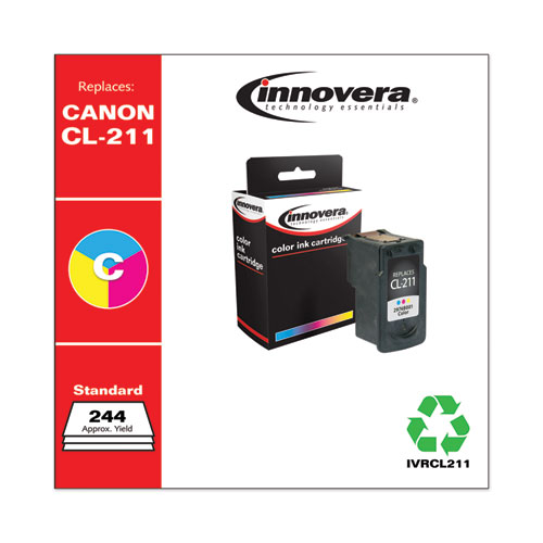 Remanufactured Tri-Color Ink, Replacement for CL-211 (2976B001), 244 Page-Yield
