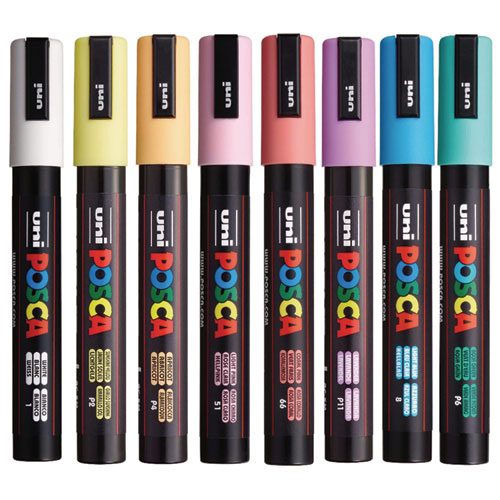 Water-Based Paint Markers, Medium Bullet Tip, 1.8 mm/2.5 mm, Assorted Colors, 8/Set