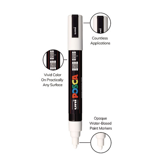 Water-Based Paint Markers, Medium Bullet Tip, 1.8 mm/2.5 mm, Assorted Colors, 8/Set