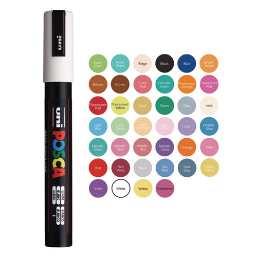 Water-Based Paint Markers, Medium Bullet Tip, 1.8 mm/2.5 mm, Assorted Colors, 8/Set