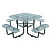 Expanded Steel Picnic Table, Square, 81 x 81 x 29.5, Gray Top, Gray Base/Legs
