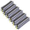 Pencil Case, 7.9" x 2" x 2", Black/White Check