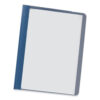 Clear Front Report Covers with Fasteners, Three-Prong Fastener, 0.5" Capacity, 8.5 x 11, Clear/Dark Blue, 25/Box