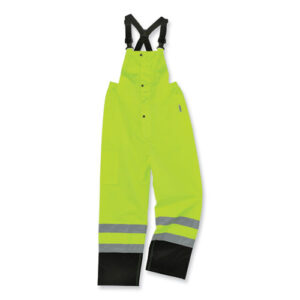 GloWear 8918BK Class E Hi-Vis Rain Bibs Black Bottom, 4X-Large, Lime