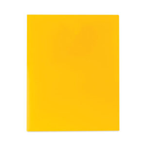 Two-Pocket Heavyweight Poly Portfolio Folder, 11 x 8.5, Yellow, 25/Box