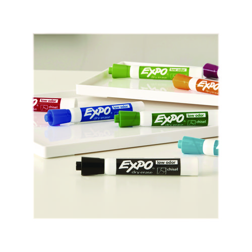 Low-Odor Dry Erase Marker Set, Assorted Tip Types, Assorted Colors