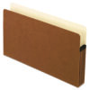 Smart Shield File Pocket, 5.25" Expansion, Legal Size, Red Fiber, 10/Box