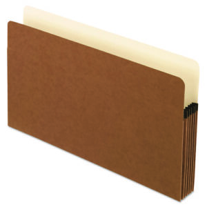 Smart Shield File Pocket, 5.25" Expansion, Legal Size, Red Fiber, 10/Box
